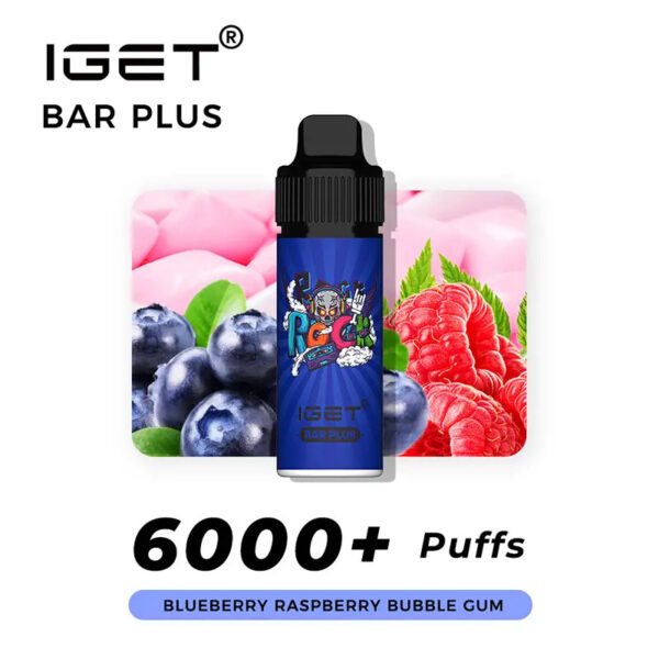 Blueberry Raspberry Bubble Gum – IGET Bar Plus 6000 Puffs